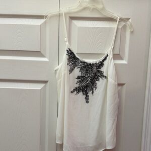 ❤️3 for!❤️ White House Black Market White Camisole with Black Embellishments